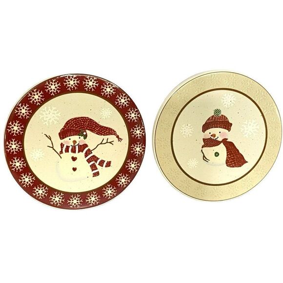 Snowman Coasters Ceramic Winter Wishes St. Nicholas Sq Boxed Set of 4 Large NEW - Picture 3 of 6